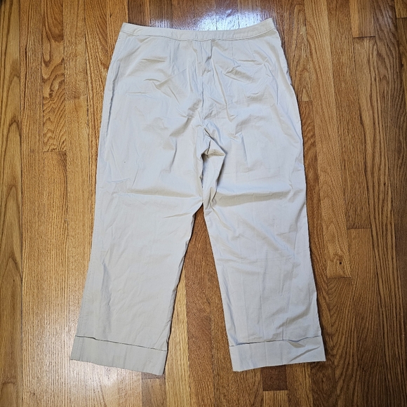 LOFT Light Tan Cropped Pants with Belt - Picture 2 of 5